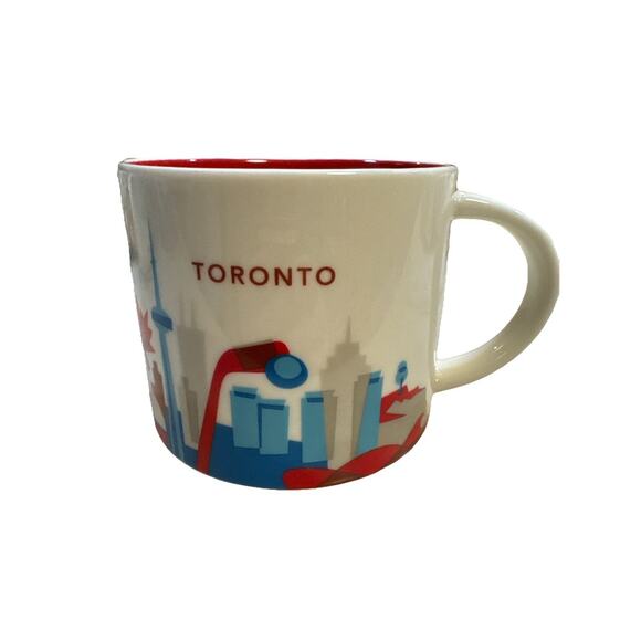 Starbucks 2012 Toronto Canada You Are Here Collection 14 Oz Coffee Mug Cup Red - Picture 1 of 4